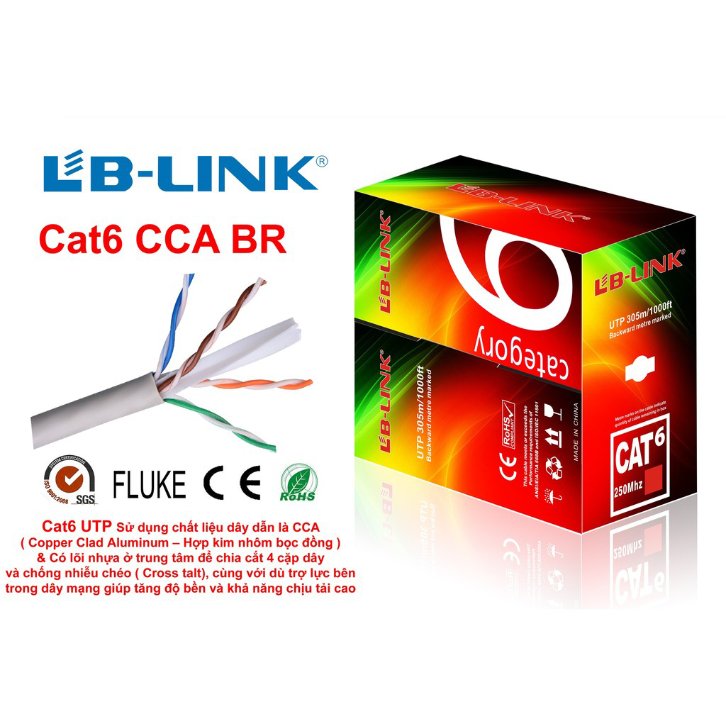 Thùng dây cáp mạng LB-LINK Cat6 UTP CCA 305m